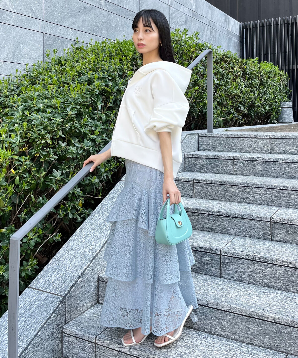 WILLSELECTION「アシメティアードレーススカート」|フレア|