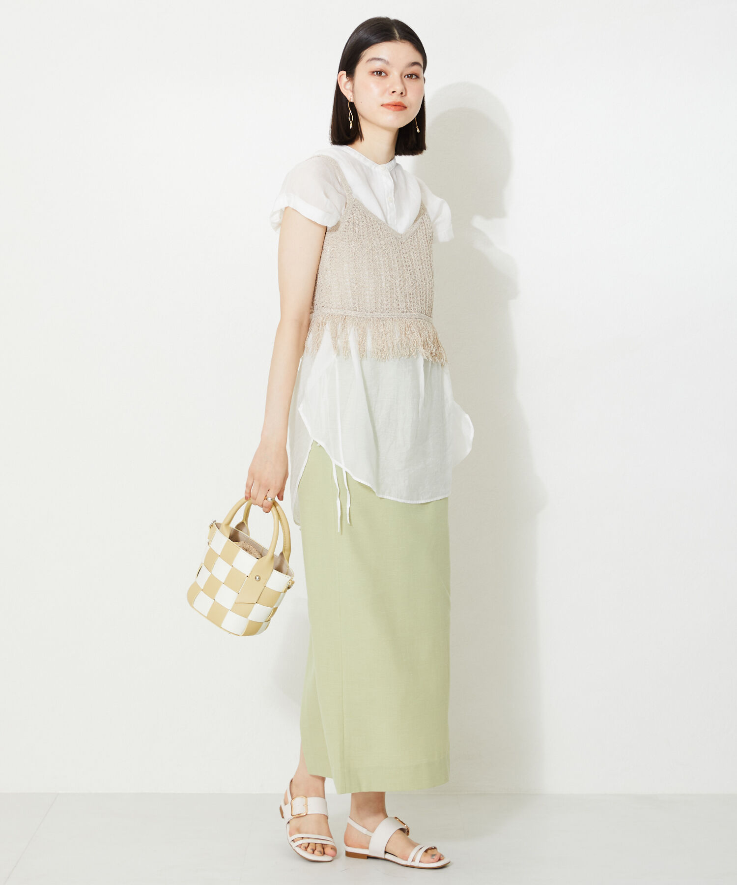 ORiental TRaffic「【BAG】編みデザインハンドバッグ/BA-229」|ショルダー・メッセンジャー|