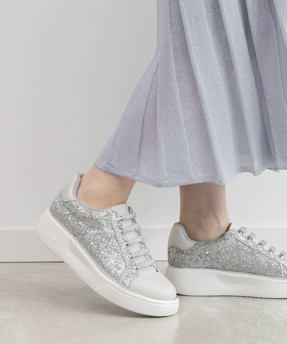  「ビジューパーツグリッタースニーカー」|スニーカー|シルバー