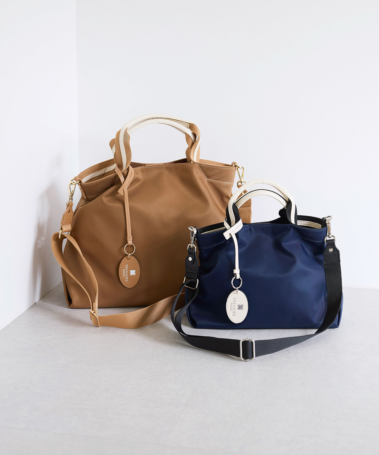 TOPKAPI BREATH「【TREASURE TOPKAPI】ストライプハンドル ナイロン 2way ミニ トートバッグ」|ショルダー・メッセンジャー|