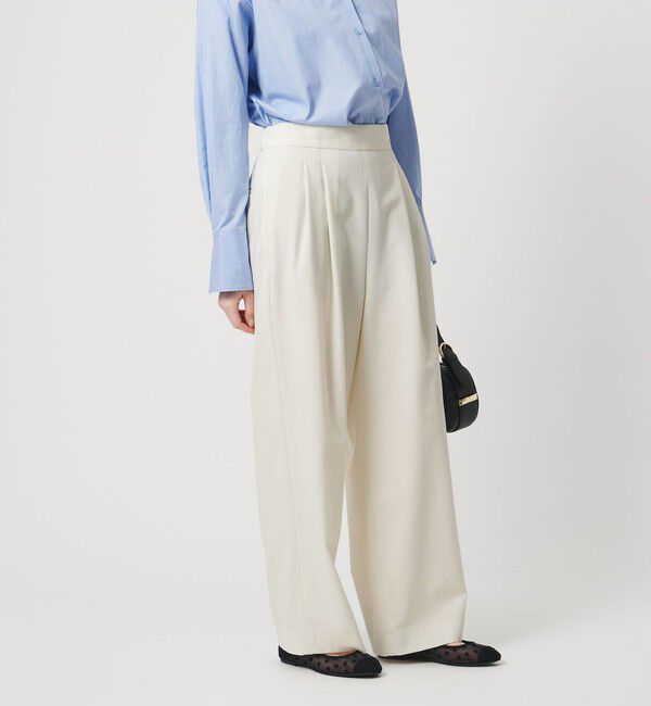 UNITED ARROWS「T/W ワイドパンツ ‐ウォッシャブル‐」|スラックス|OFF WHITE