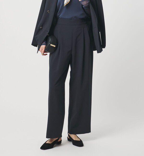 UNITED ARROWS「T/W ワイドパンツ ‐ウォッシャブル‐」|スラックス|NAVY