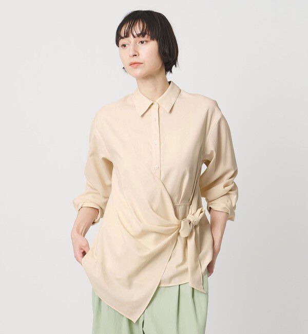 UNITED ARROWS「ドレープ ギャザー シャツ ‐ウォッシャブル‐」|シャツ・ブラウス|OFF WHITE