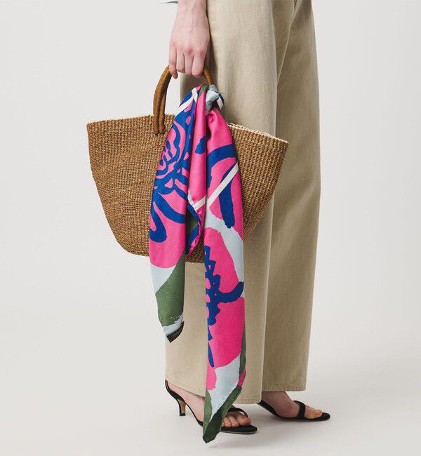 UNITED ARROWS「＜manipuri＞SILK 88&times;88 スカーフ 26SS」|バンダナ・スカーフ|PINK