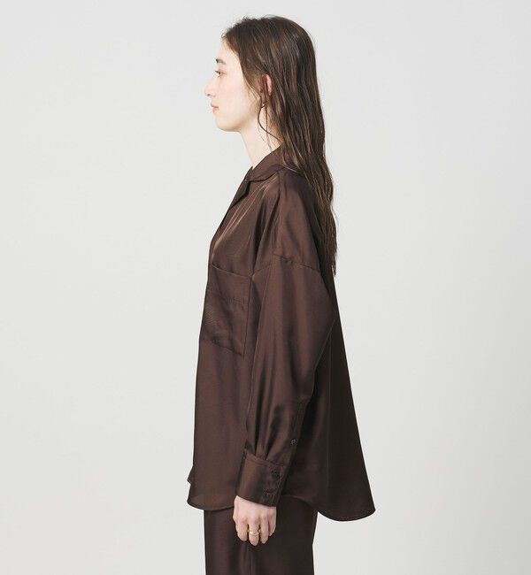 UNITED ARROWS「シルクライク オープンカラー シャツ」|シャツ・ブラウス|