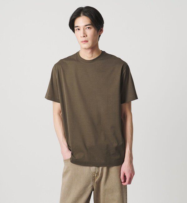 UNITED ARROWS「ALBINI アルビニ シルケット テンジク Tシャツ　抗菌防臭」|Tシャツ・カットソー|DK.BROWN