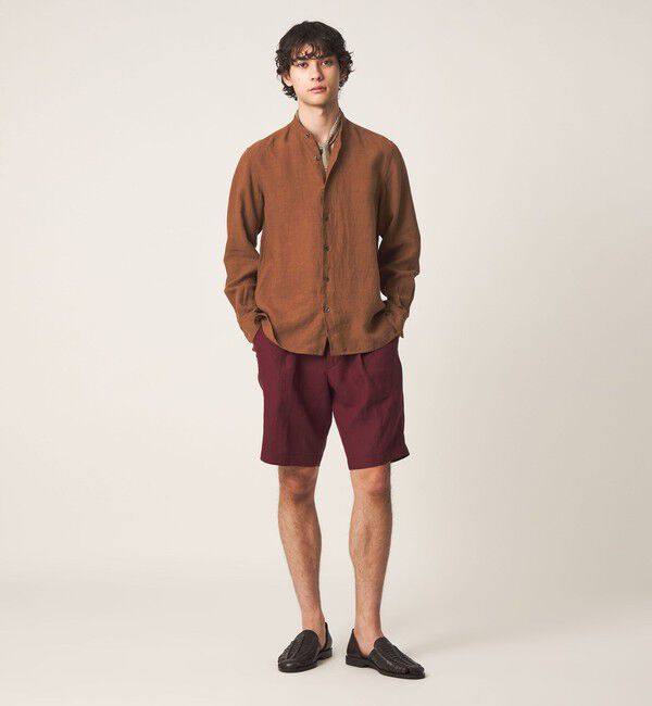 UNITED ARROWS「LIBECO リネン バンドカラー シャツ」|シャツ・ブラウス|