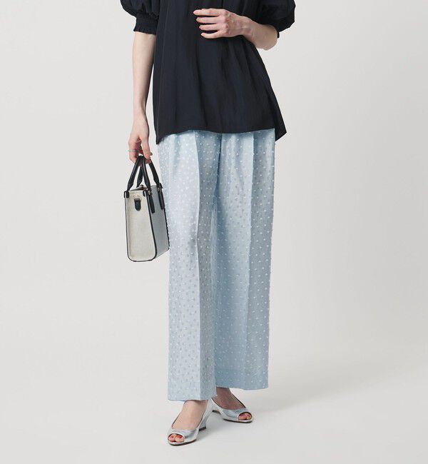 UNITED ARROWS「ドット サテン 2タック ワイドパンツ」|スラックス|