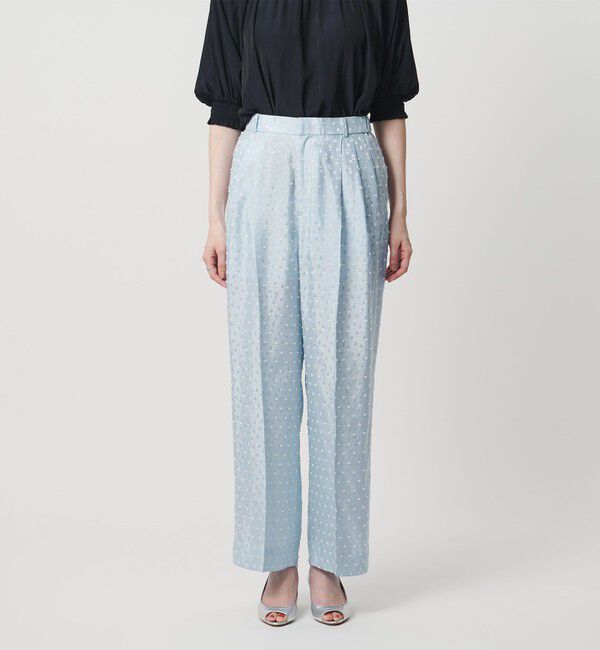 UNITED ARROWS「ドット サテン 2タック ワイドパンツ」|スラックス|