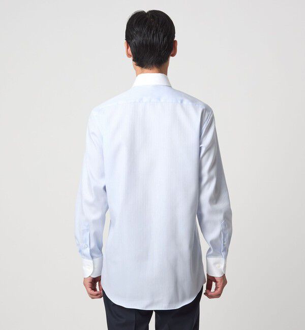 UNITED ARROWS green label relaxing「コットン シャドーストライプ クレリック ワイドカラー ドレスシャツ -イージーアイロン-」|シャツ・ブラウス|