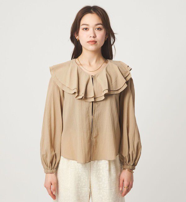 UNITED ARROWS green label relaxing「100/2 ラッフルカラー ブラウス」|シャツ・ブラウス|