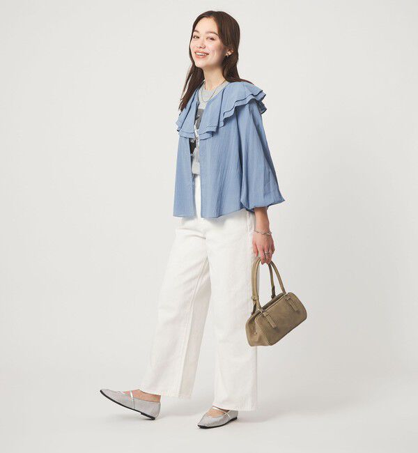 UNITED ARROWS green label relaxing「100/2 ラッフルカラー ブラウス」|シャツ・ブラウス|