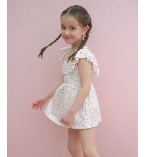 UNITED ARROWS green label relaxing「ラッフルスイムワンピース マルチモチーフ / 水着 / キッズ 100cm-130cm」|スポーツ|OFF WHITE