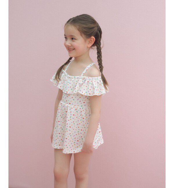 UNITED ARROWS green label relaxing「ラッフルスイムワンピース マルチモチーフ / 水着 / キッズ 100cm-130cm」|スポーツ|