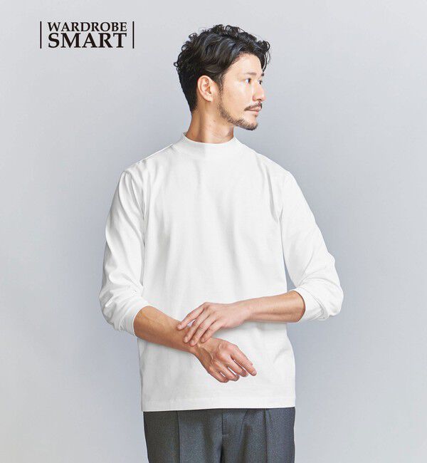 BEAUTY&YOUTH UNITED ARROWS「【WEB限定 WARDROBE SMART】クリア ガスコットン モックネック カットソー【抗菌・防臭】」|Tシャツ・カットソー|WHITE