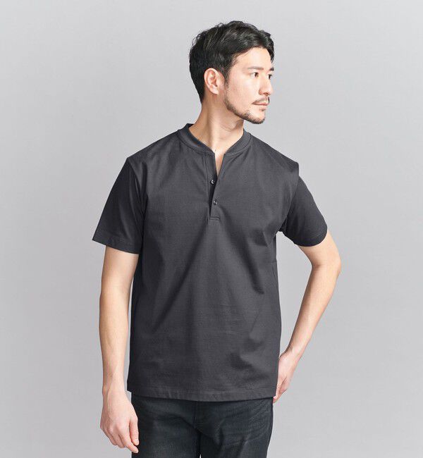 BEAUTY&YOUTH UNITED ARROWS「【WEB限定 WARDROBE SMART】クリア  ガスコットン ヘンリーネック カットソー【抗菌・防臭】」|Tシャツ・カットソー|DK.GRAY