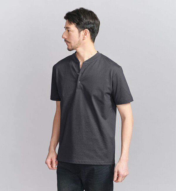 BEAUTY&YOUTH UNITED ARROWS「【WEB限定 WARDROBE SMART】クリア  ガスコットン ヘンリーネック カットソー【抗菌・防臭】」|Tシャツ・カットソー|