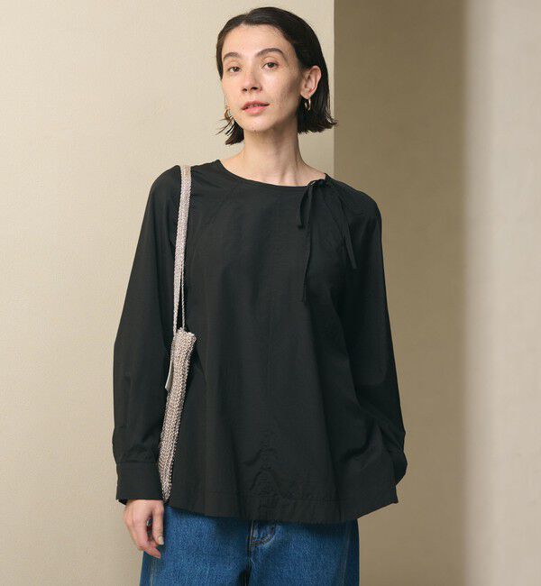 BEAUTY&YOUTH UNITED ARROWS「リボンタイ ノーカラーブラウス」|シャツ・ブラウス|