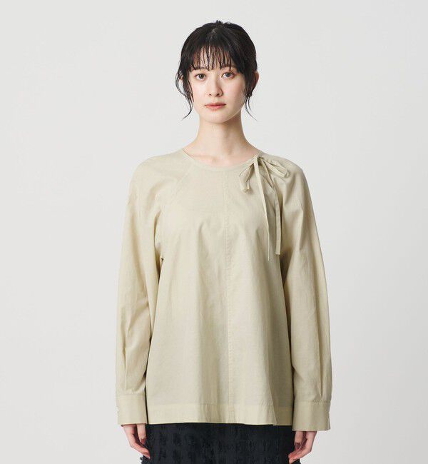 BEAUTY&YOUTH UNITED ARROWS「リボンタイ ノーカラーブラウス」|シャツ・ブラウス|