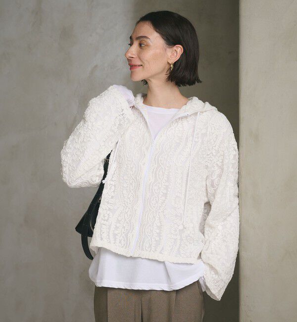 BEAUTY&YOUTH UNITED ARROWS「メッシュ エンブロイダリー フーディ ウォッシャブル」|シャツ・ブラウス|