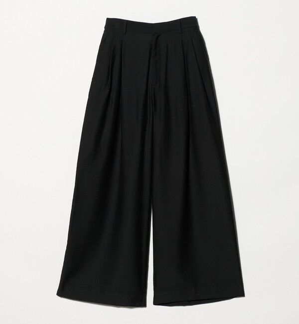 BEAUTY&YOUTH UNITED ARROWS「セルロースナイロン ツイル タック ワイドパンツ ウォッシャブル」|その他|BLACK