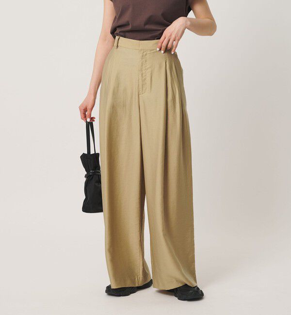 BEAUTY&YOUTH UNITED ARROWS「セルロースナイロン ツイル タック ワイドパンツ ウォッシャブル」|その他|BEIGE