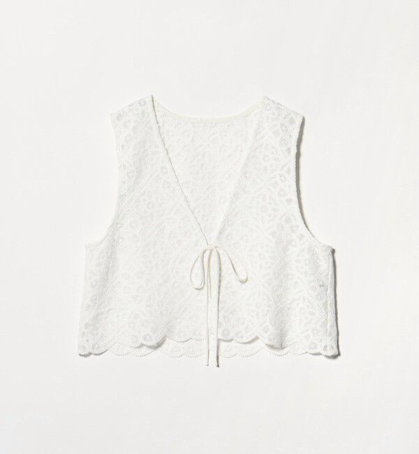 BEAUTY&YOUTH UNITED ARROWS「コードレース ショートベスト」|ベスト・ジレ|OFF WHITE
