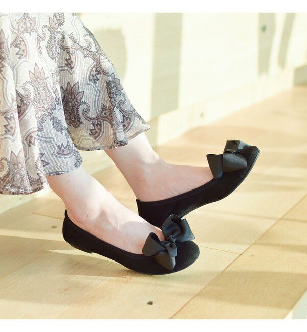 Ray BEAMS 「SEPTEMBER MOON / リボン バレエシューズ」|バレエシューズ|