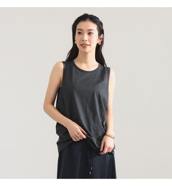 Demi-Luxe BEAMS 「YLEVE / コットン ノースリーブ プルオーバー」|Tシャツ・カットソー|CHARCOAL.GREY