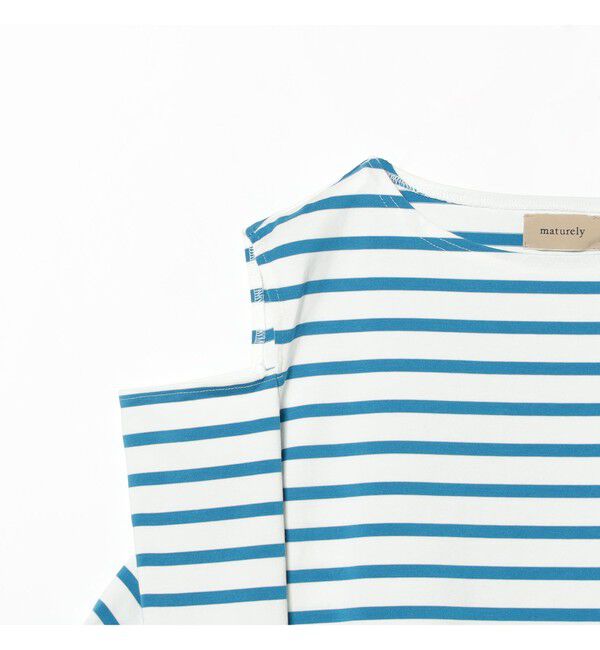 BEAMSBOY「maturely / ボーダー オープン ショルダー ロングスリーブ カットソー」|Tシャツ・カットソー|