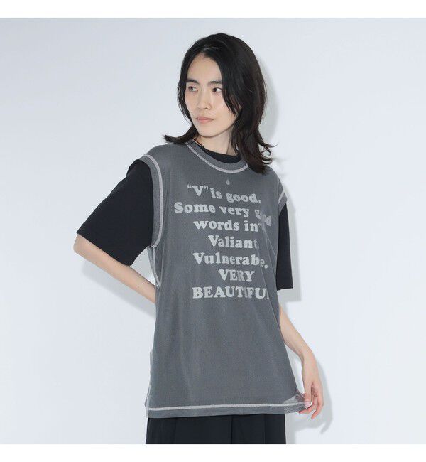 BEAMSBOY「maturely / シャンブレー チュール ノースリーブ」|Tシャツ・カットソー|