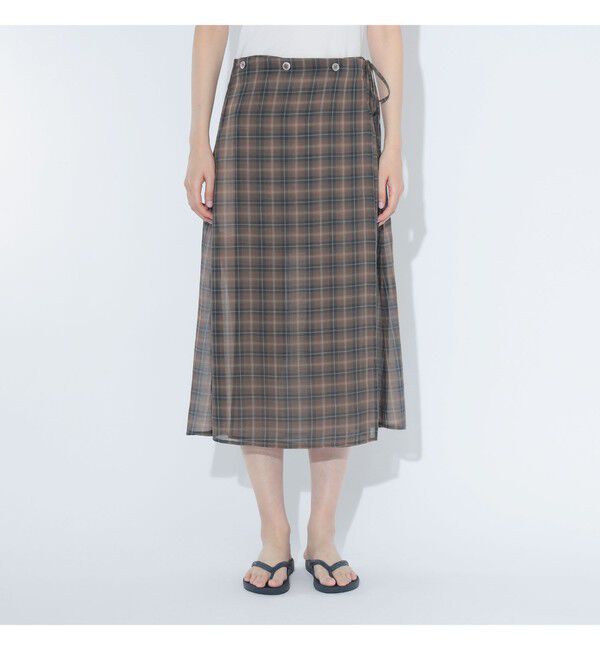 BEAMSBOY「maturely / ボイル チェック ラップ スカート」|スカート|