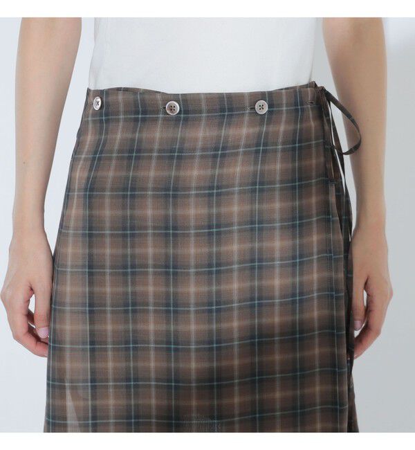 BEAMSBOY「maturely / ボイル チェック ラップ スカート」|スカート|