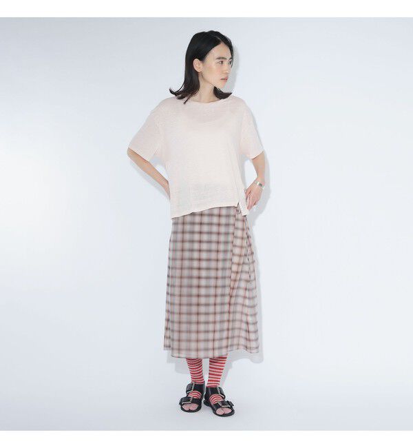 BEAMSBOY「maturely / ボイル チェック ラップ スカート」|スカート|
