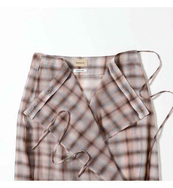 BEAMSBOY「maturely / ボイル チェック ラップ スカート」|スカート|