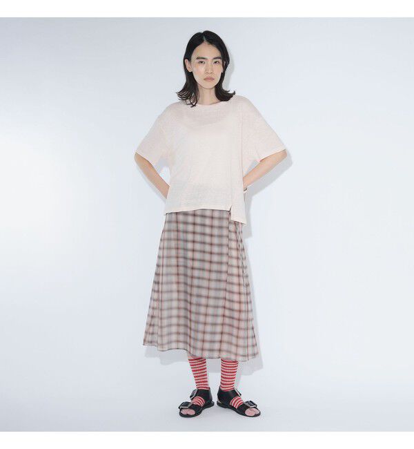 BEAMSBOY「maturely / ボイル チェック ラップ スカート」|スカート|