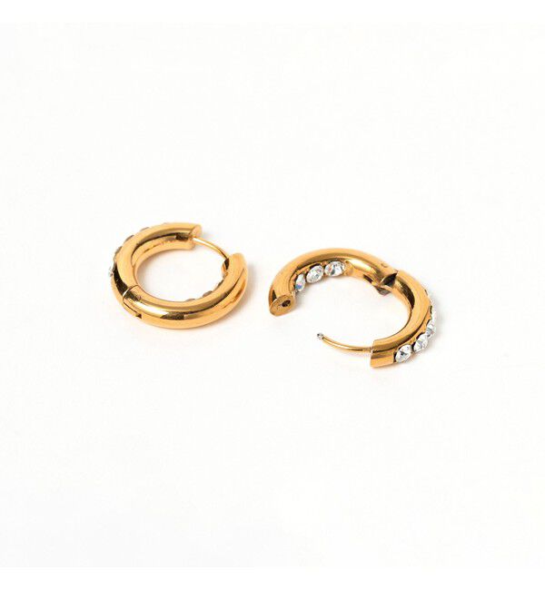 Ray BEAMS 「ビジュー フープ ピアス」|ピアス|