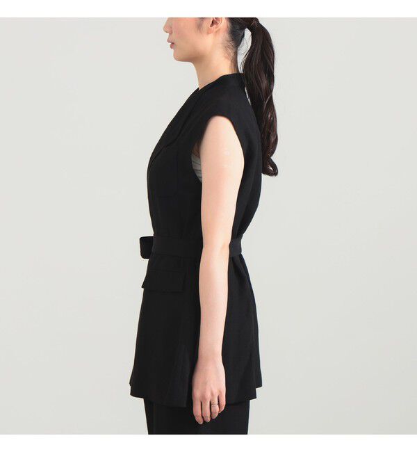 Demi-Luxe BEAMS 「AK+1 / リネン ベルテッド ジレ」|ベスト・ジレ|