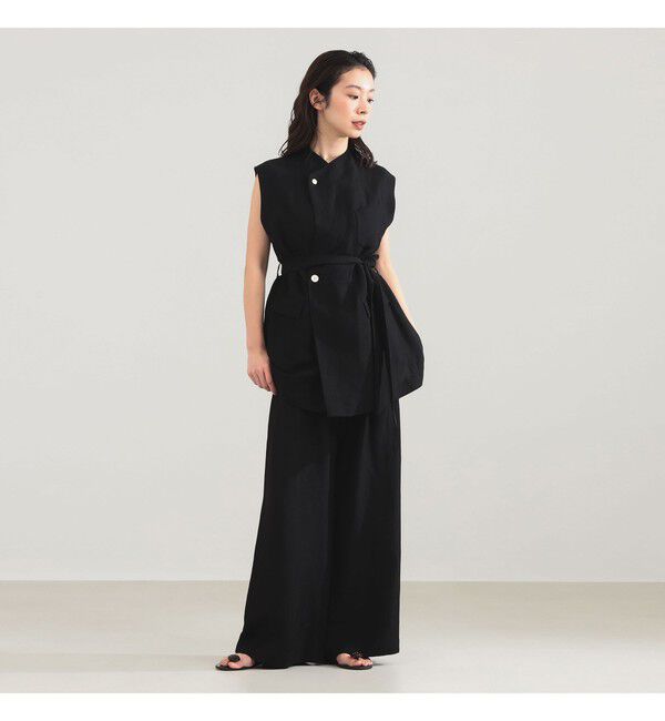 Demi-Luxe BEAMS 「AK+1 / リネン ベルテッド ジレ」|ベスト・ジレ|