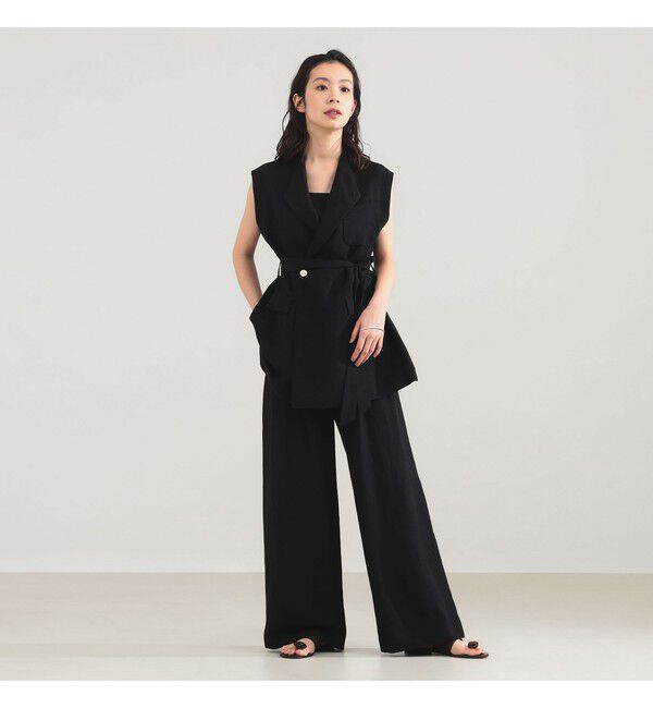 Demi-Luxe BEAMS 「AK+1 / リネン ベルテッド ジレ」|ベスト・ジレ|