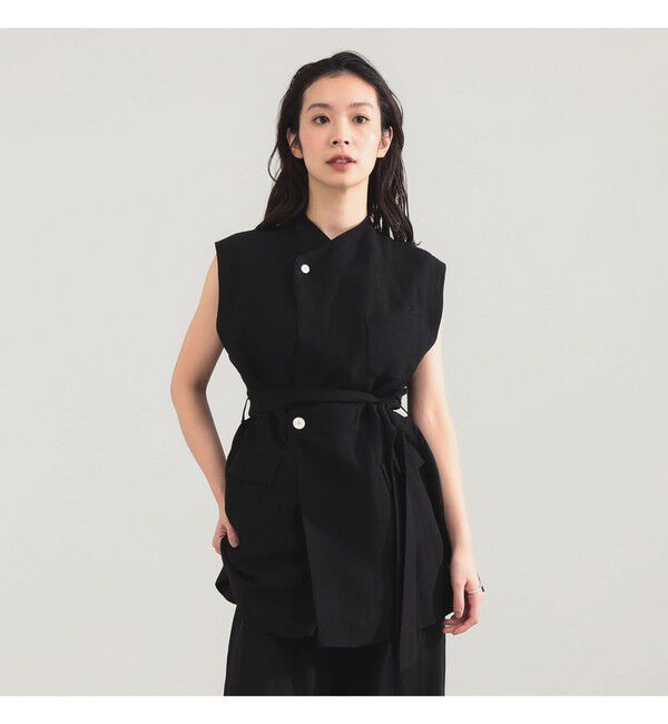 Demi-Luxe BEAMS 「AK+1 / リネン ベルテッド ジレ」|ベスト・ジレ|