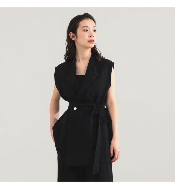 Demi-Luxe BEAMS 「AK+1 / リネン ベルテッド ジレ」|ベスト・ジレ|