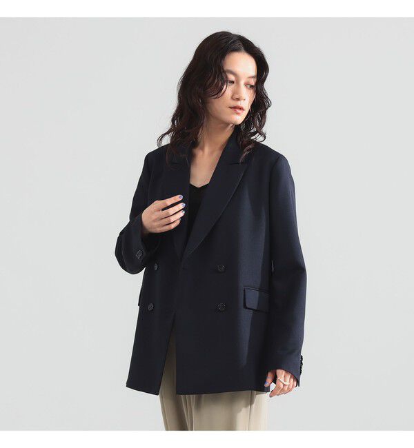Demi-Luxe BEAMS 「ダブルブレスト ジャケット」|ダッフルコート|NAVY