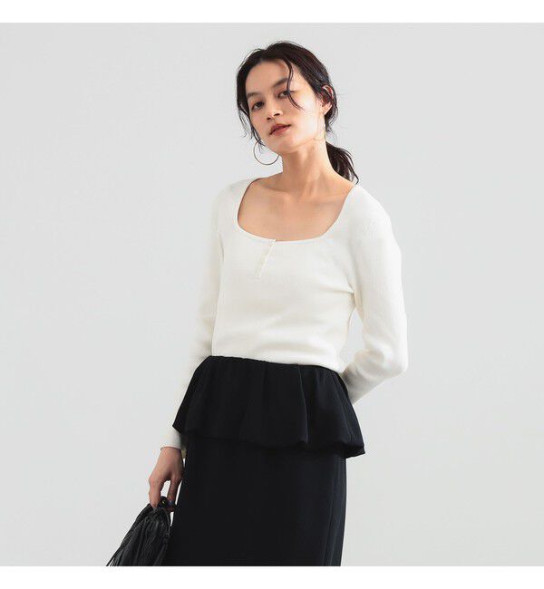 Demi-Luxe BEAMS 「16ゲージ コットン ヘンリーネック プルオーバー」|ニット・セーター|