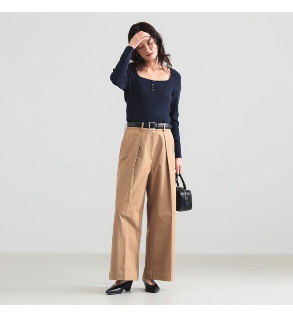 Demi-Luxe BEAMS 「16ゲージ コットン ヘンリーネック プルオーバー」|ニット・セーター|