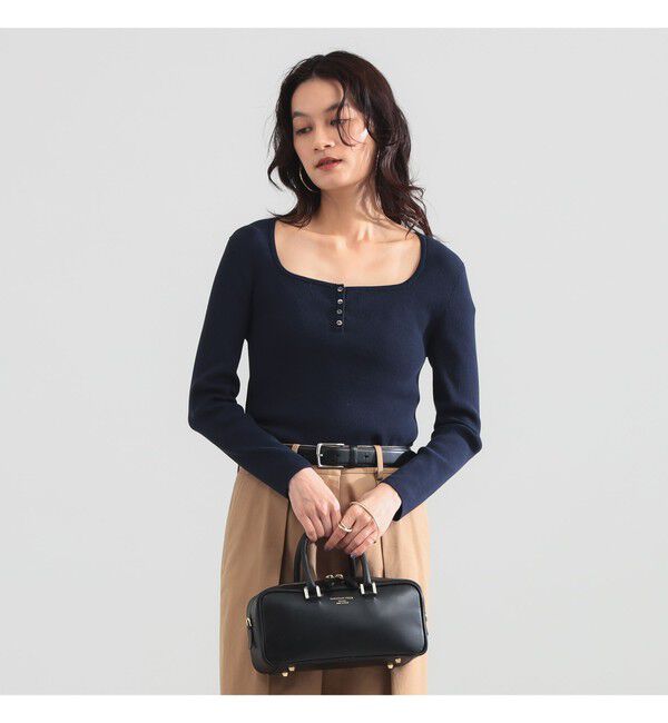 Demi-Luxe BEAMS 「16ゲージ コットン ヘンリーネック プルオーバー」|ニット・セーター|