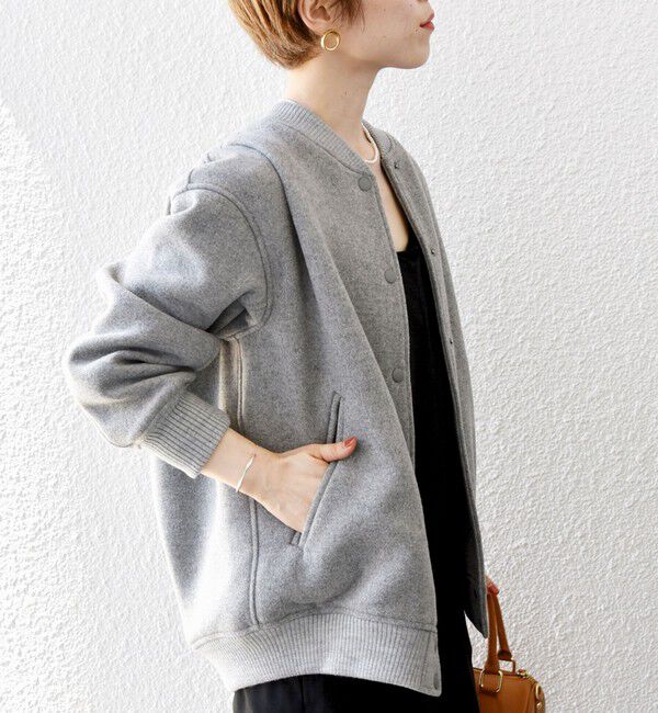 SHIPS any「【WEB限定】SHIPS any: バーシティ ジャケット 25AW」|ブルゾン・スタジャン|ライトグレー