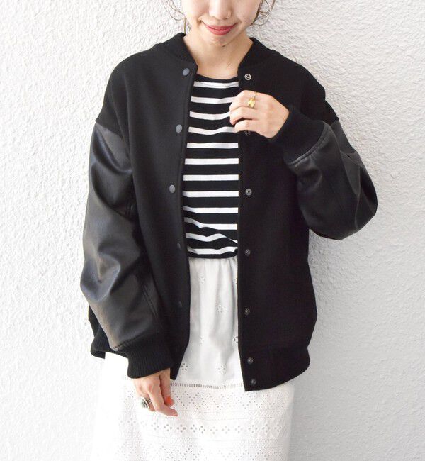 SHIPS any「【WEB限定】SHIPS any: バーシティ ジャケット 25AW」|ブルゾン・スタジャン|
