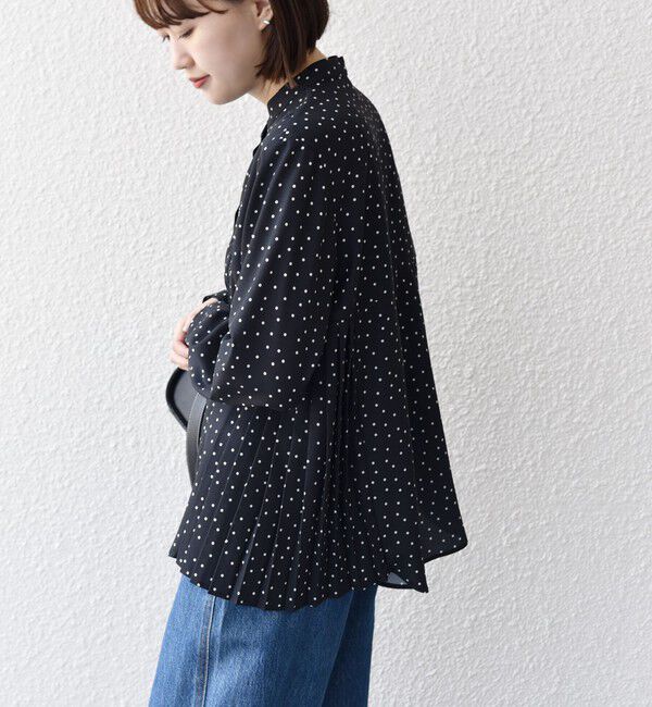 SHIPS for women「【WEB限定】〈手洗い可能〉ストレッチ ジョーゼット プリーツ ブラウス」|シャツ・ブラウス|
