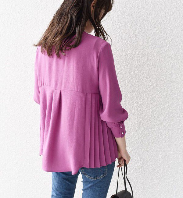 SHIPS for women「【WEB限定】〈手洗い可能〉ストレッチ ジョーゼット プリーツ ブラウス」|シャツ・ブラウス|